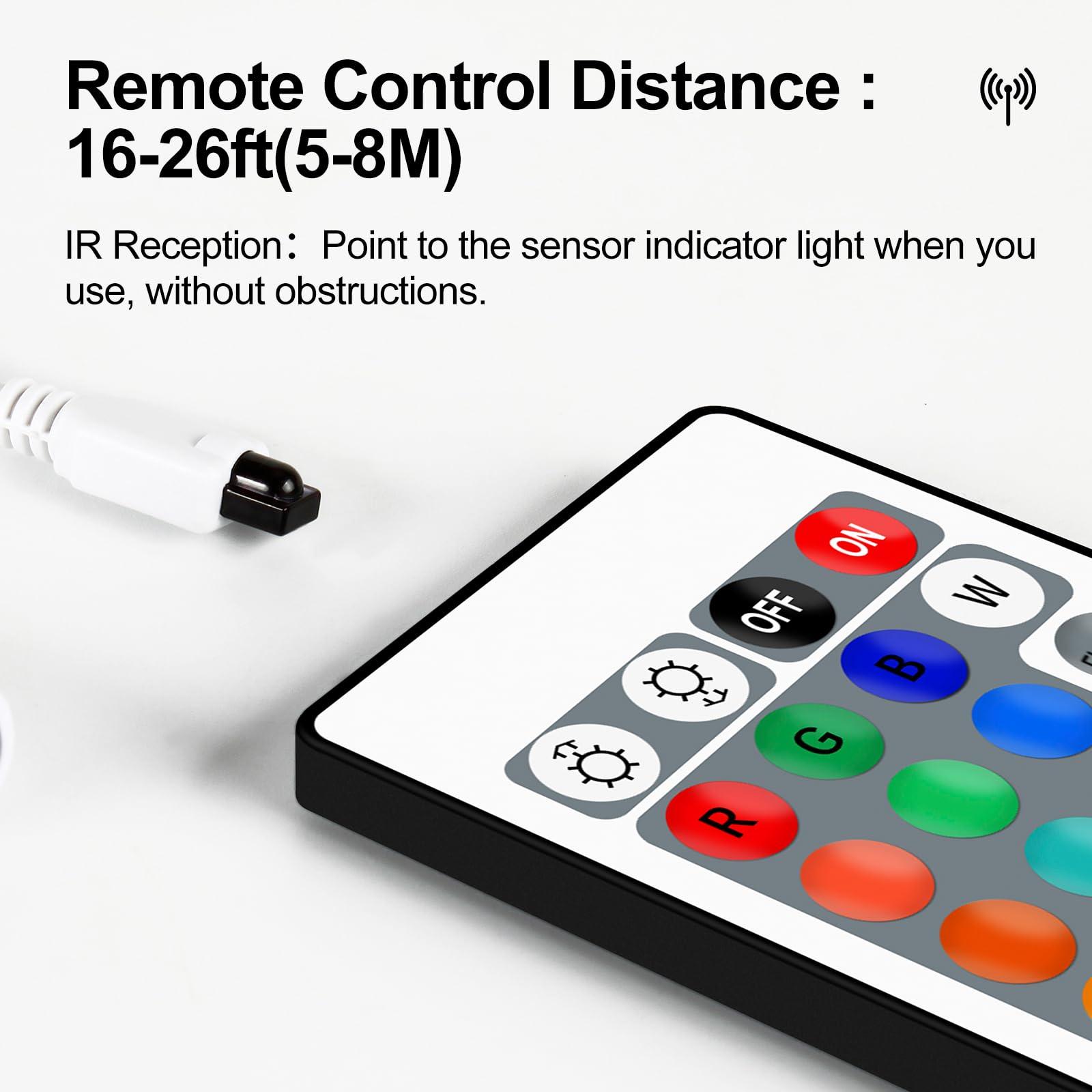 RGBZONE RGBZONE Mini 4 PIN LED Controller, 24 Keys IR Wireless Remote Control, DC 5V-24V RGB LED Light Strips Controller for SMD 3528 5050 5630 Light Strips