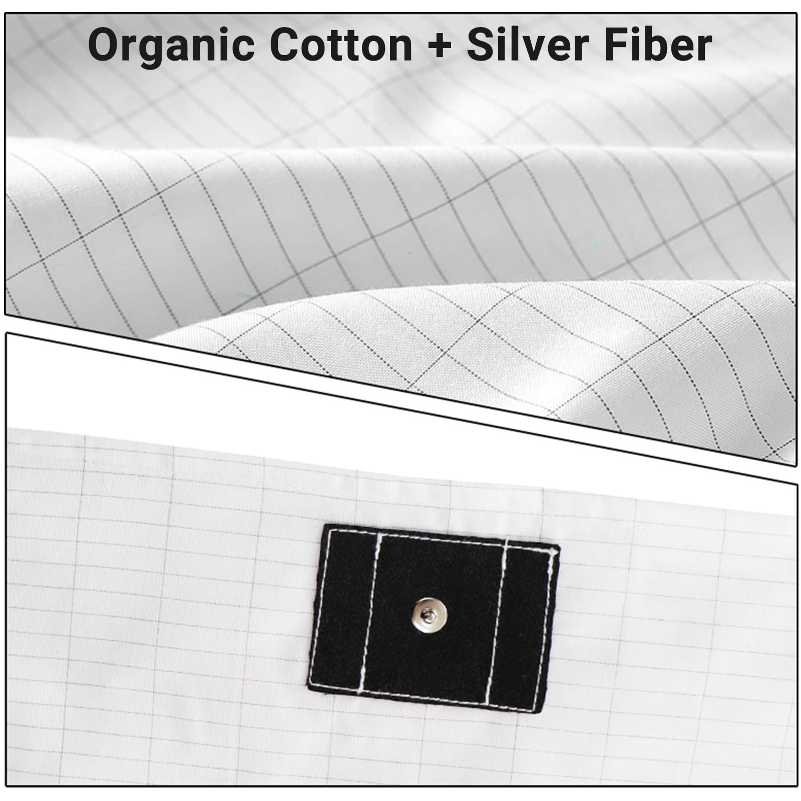 NIULAFR NIULAFR Grounding Sheets - 95% Nature Cotton +5% Silver Fiber - with Grounding Cord, Keep Good Sleep - Natural Healthy