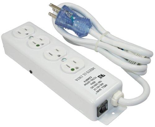 Conntek Conntek 55203 6-Feet SJTW 14/3 Medical Grade Power Strip 15A 125V 4 Outlet/Green Dot Meets UL1363A