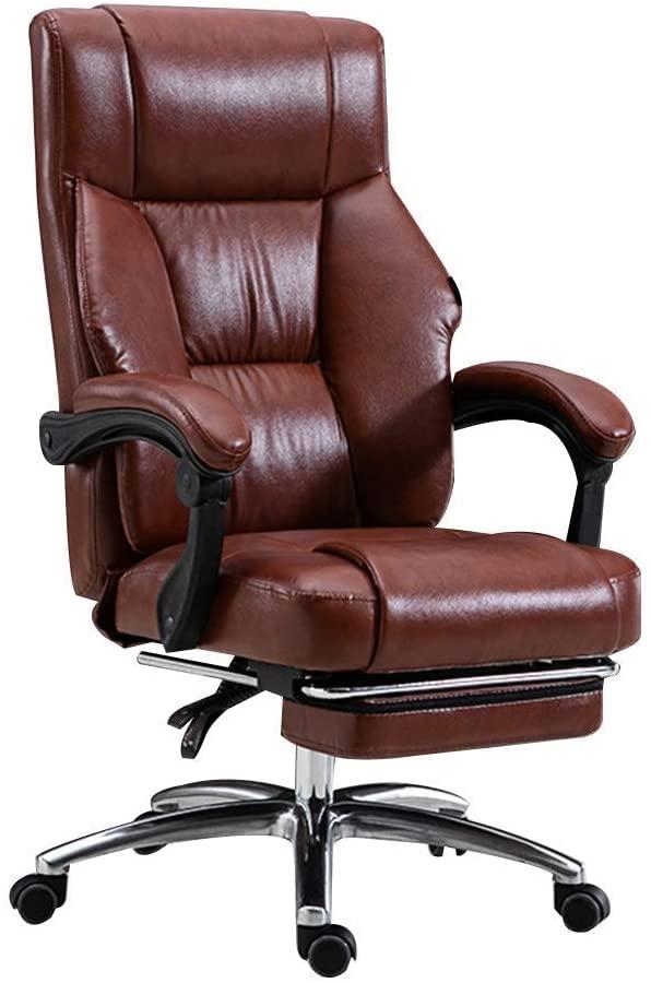 REMYS Office Chair Desk Chair Computer Chair Computer Chair Leather Desk Gaming Chair with Footrest Ergonomic Swivel Computer Desk Chair Height Adjustable Executive Office Chair Linkage Handrail with Movab