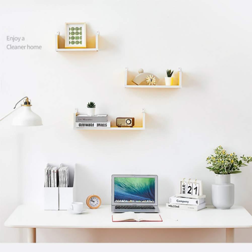 Wddwymll Wddwymll Set of 3 MDF Floating Shelves,30/40/50cm U Shaped Floating Wall Shelves,Easy to Install Wall Shelf,Load Capacity 22kg,for Bathroom, Bedroom, Living Room,Kitchen(9 Colors)