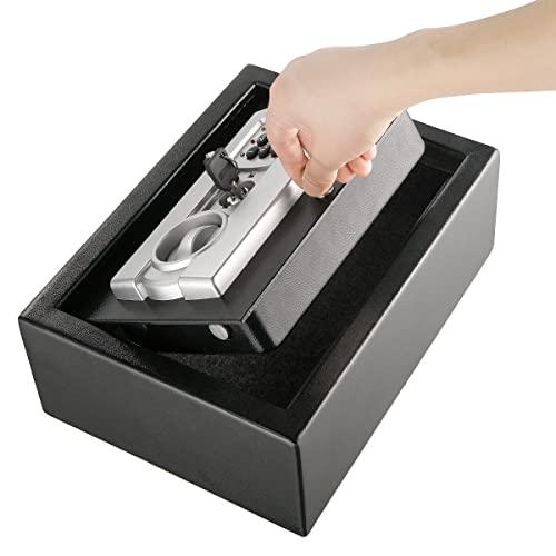 Paragon Lock & Safe Paragon Safes SAFES 7730 Digital Security Drawer Safe with 2 Keys Solid Steel Lockbox for Drawer, Closet, or Vehicle (Dark Gray), 83-DT5914