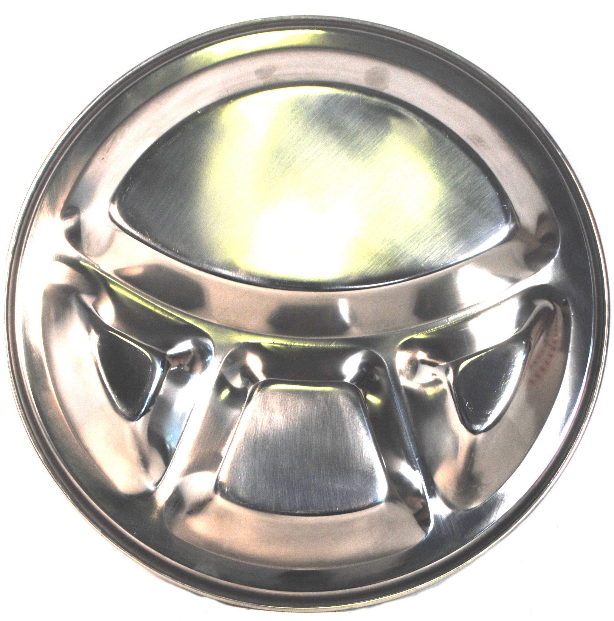 Authentic Indian Premium Stainless Steel Indian Thali Dish / Tray with Compartments 32cm (Harish)