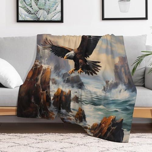 hRcstcS Bald Eagle Blanket Soft Fleece Throw Blanket Lightweight Plush Blanket Couch Throw Warm Blankets for Women Men 30\"*40\"76 * 100cm