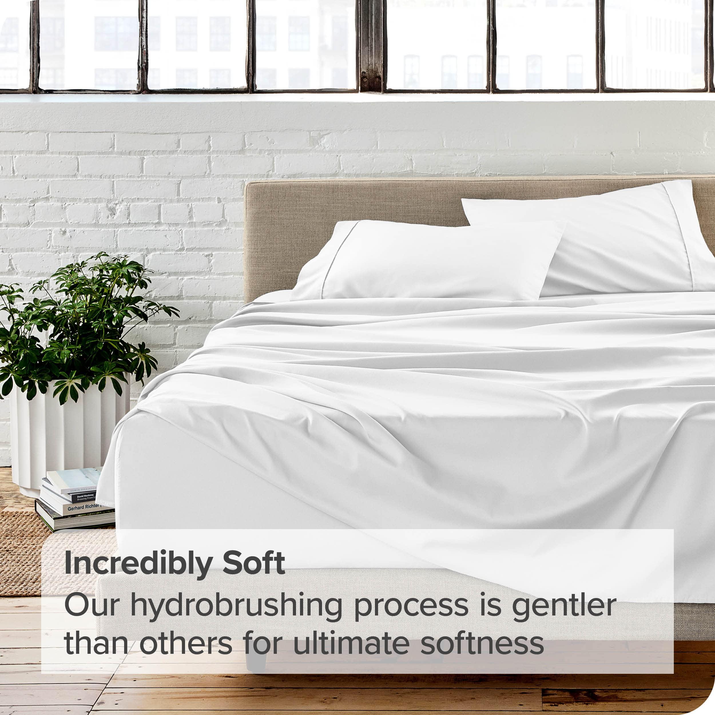 Safhome King Size 4 Piece Sheet Set - White - 1000 Thread Count Breathable Cooling Sheets - 16 Inches Deep Pocket Hotel Luxury Bed Sheets Easy Fit Soft & Wrinkle Free Sheets