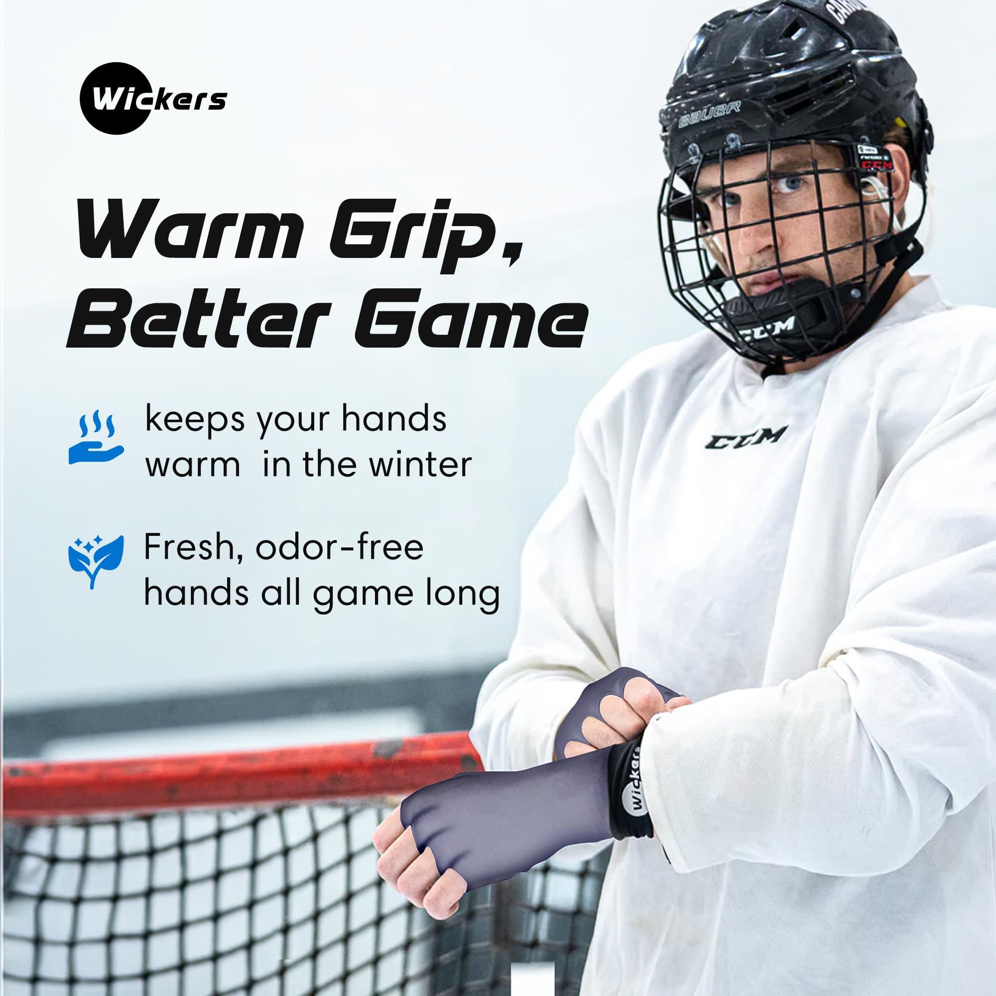 Wickers Wickers Fingerless Athletic Gloves Liners (Large, Gray), Gloves for Winter, Sport Gloves Liner, Lacrosse Glove Liners, Ski Glove Liners, Thin Glove Liners, Gloves Liner, Hockey Gloves Liners