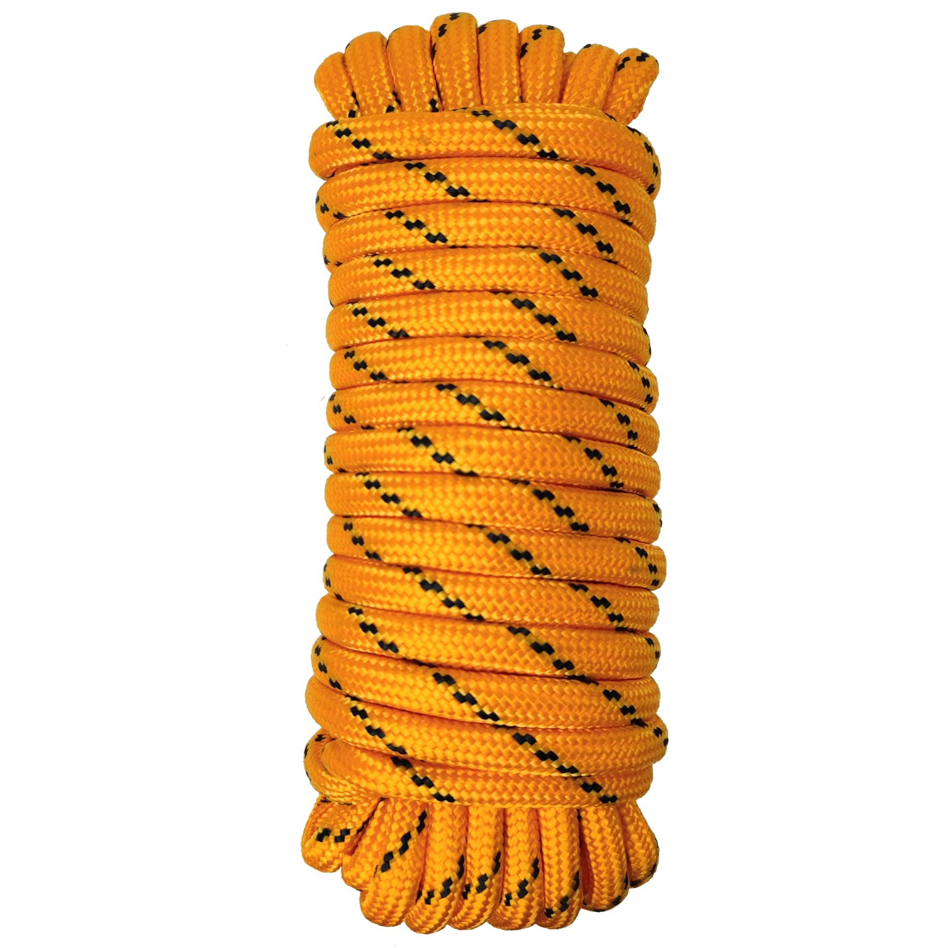 GIAHAND Diamond Braided Polypropylene Rope Nylon Rope Mix Thick Heavy Duty Ropes 1/2 inch 50ft High Strength Rope Perfect for Clothesrope Camping Hiking and Other Outdoor Activities Orange