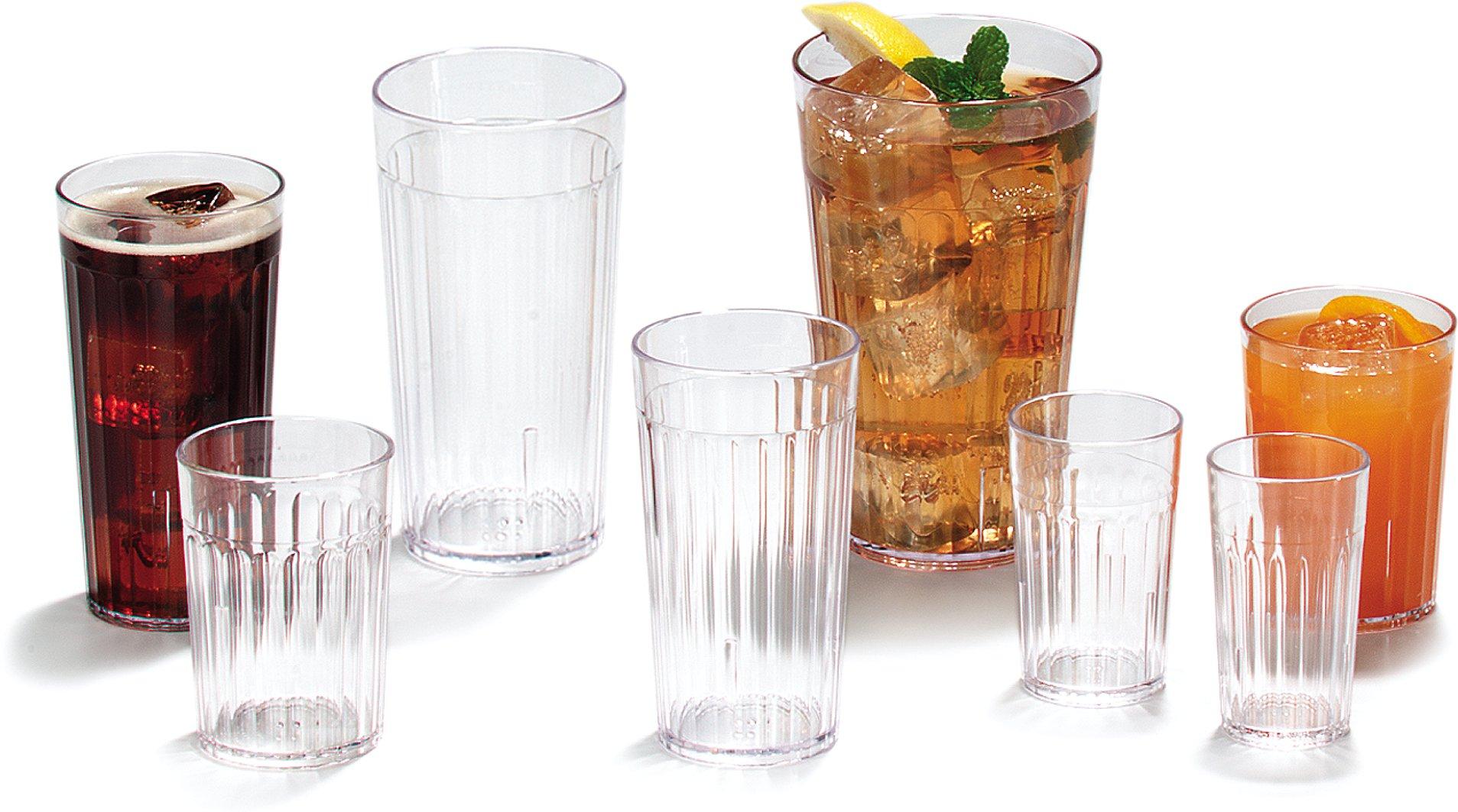 Carlisle FoodService Products Carlisle FoodService Products Bistro Tumbler Plastic Tumbler for Restaurants, Catering, Kitchens, Plastic, 15.5 Ounces, Clear, (Pack of 72)
