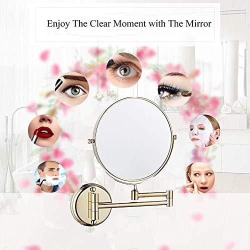 Generic Wall Mounted Makeup Mirror Two-Sided Swivel Wall Mount Mirror,Two-Sided Extendable,360 Degree Swivel(Gold 10X) (Gold 10X)
