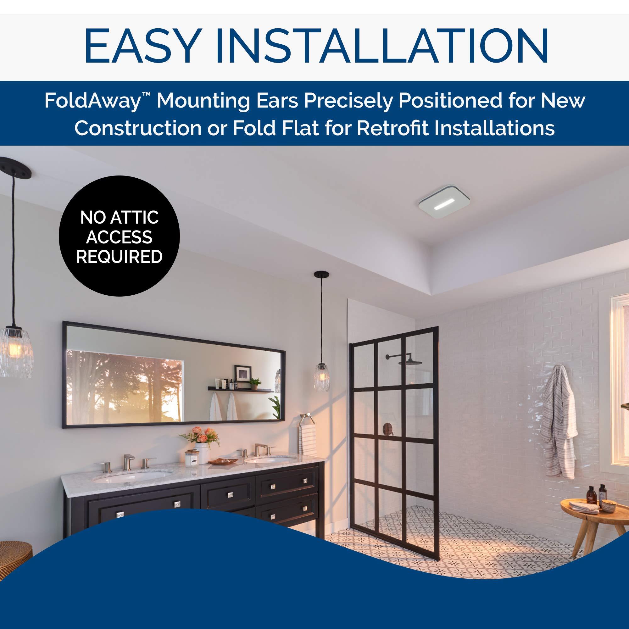 Broan-NuTone Broan-NuTone AE80LK Ventilation with LED CleanCover and Roomside Installation, ENERGY STAR Certified, 80 CFM, 0.7 Sones, White