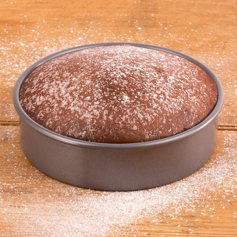 Prochef Prochef KB1067 8-inch Teflon Shallow Loose Base Cake Tin, Graphite, Grey, Medium