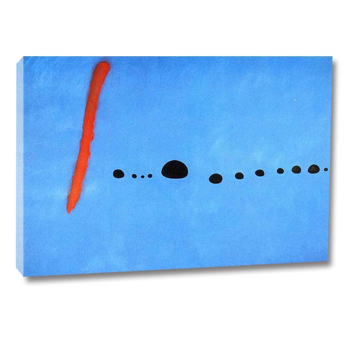 Ltt-Ydd-Ccl Blue IIBy Joan Miro Abstract Canvas Wall Art for Living Room Home Decorations Office Bedroom Decor Artwork Pictures Ready to Hang(75x105cm 30x41inch) Framed