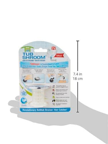 TubShroom TubShroom Tub Drain Hair Catcher, Chrome for Bathroom Drains, Fits 1.5 1.75 Bathtub and Shower Drains, White