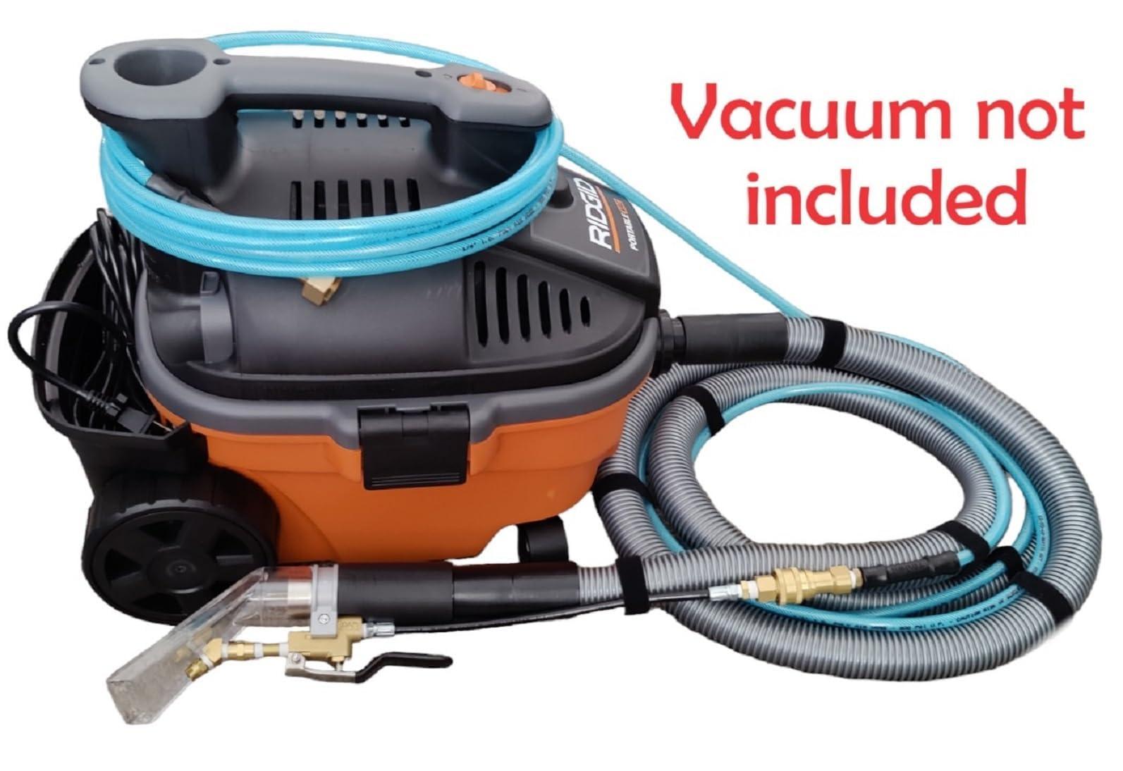 HiDetail HiDetail Shop Vac Extractor Kit with Wand and Hose, Adapter Converts Vacuum to carpet & upholstery Extractor for auto detailing & home, large, silver/black, HIDV2