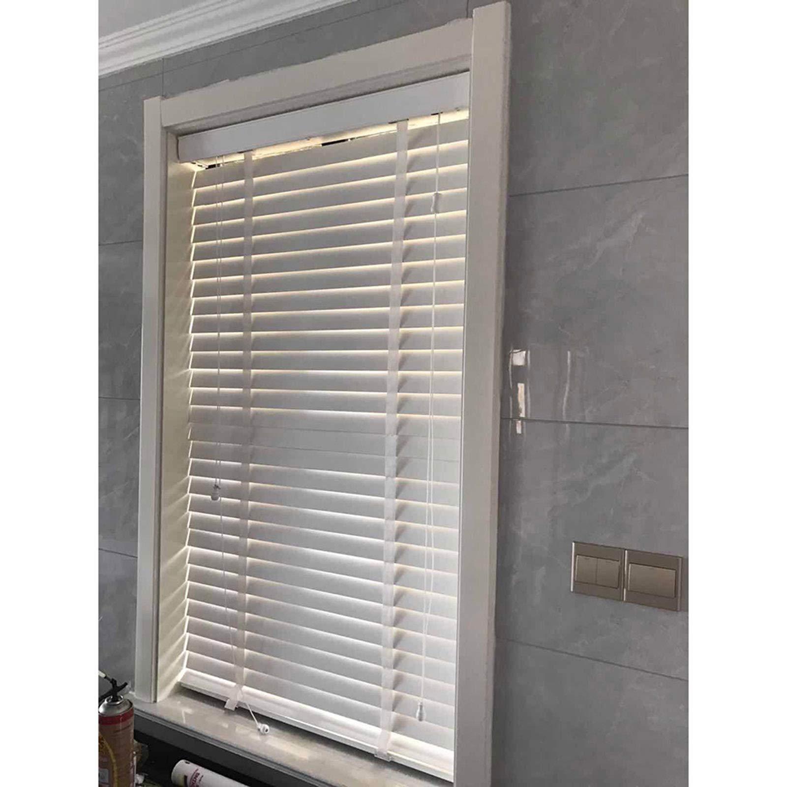 Jolan Faux Wood Blinds for White,Translucent Real Wood Blinds,Indoor/Window/Bedroom,Blackout Blinds,Smooth,No Burrs.,124x112cm/49x44in