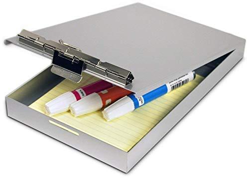 Redi-Rite Saunders Silver Memo Size Aluminum Redi Rite Storage Clipboard with 1 Inch Storage Compartment and Self Locking Latch - Form Holder Perfect for Contractors, Truckers, and Office Use