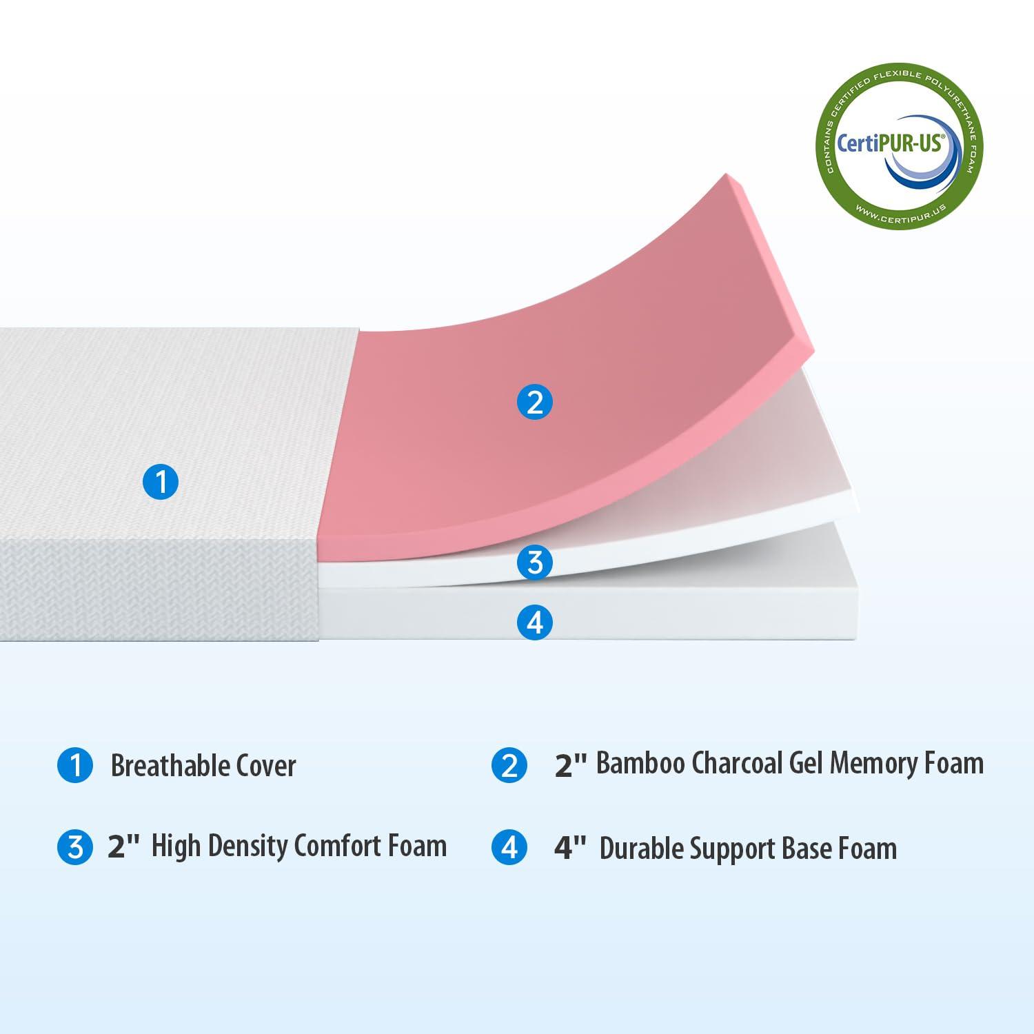 FDW FDW 10 Inch Green Tea Queen Cooling Gel Memory Foam Mattress/Medium-Firm Mattress for Pressure Relief for Kid Adults/CertiPUR-US Certified/Mattress in a Box, Queen