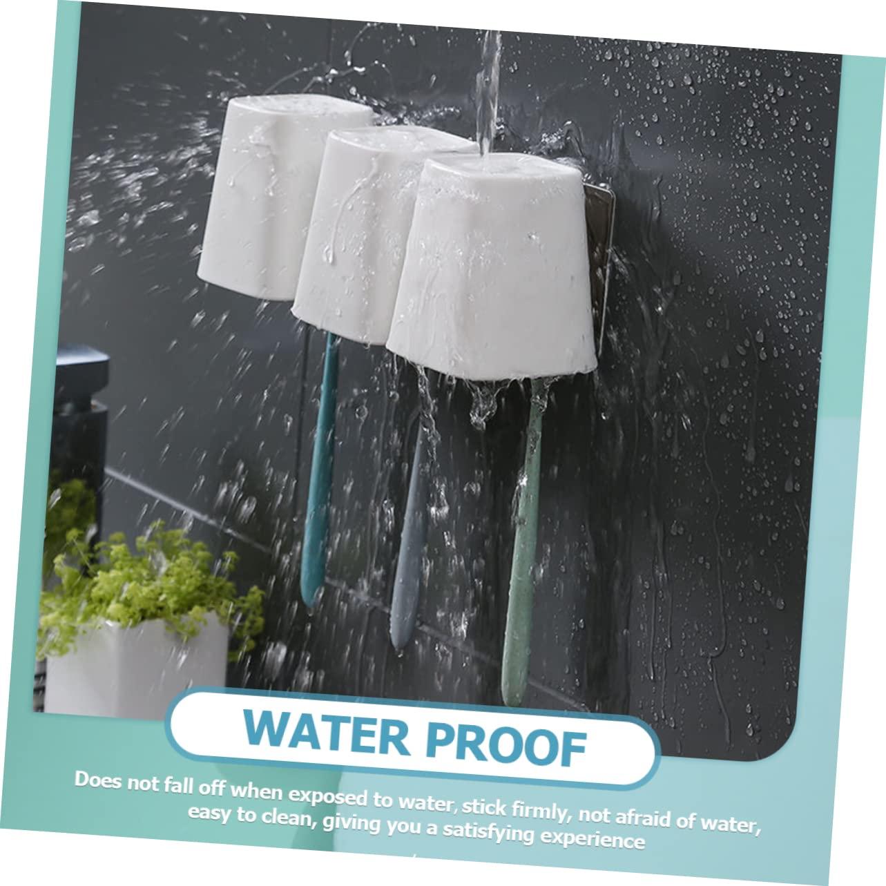 DRESSOOS DRESSOOS 2 Pcs Toothbrush Rack Toothbrush Holder Toothbrush Organizer Electric Toothbrush Toothpaste Automatic Toothbrush Cup Holder Cutlery Drainer Adhesive Shelves Stainless Steel Silver