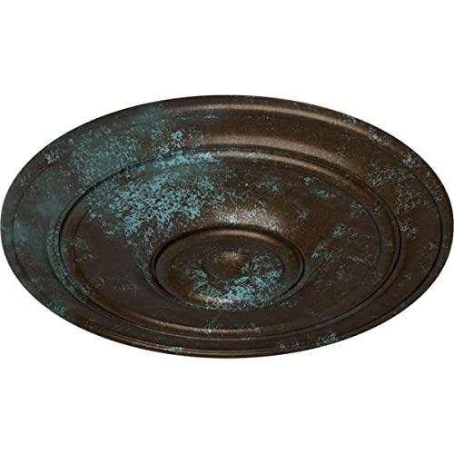 Ekena Millwork Ekena Millwork CM40CLBBS Small Classic Ceiling Medallion, 40 1/4\"OD x 3 1/8\"P (Fits Canopies up to 10\"), Hand-Painted Bronze Blue Patina