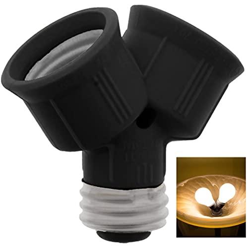 POWTECH New Dual Bulb Socket Double Light "Y" Adaptor Convert Converter Lamp Light Base
