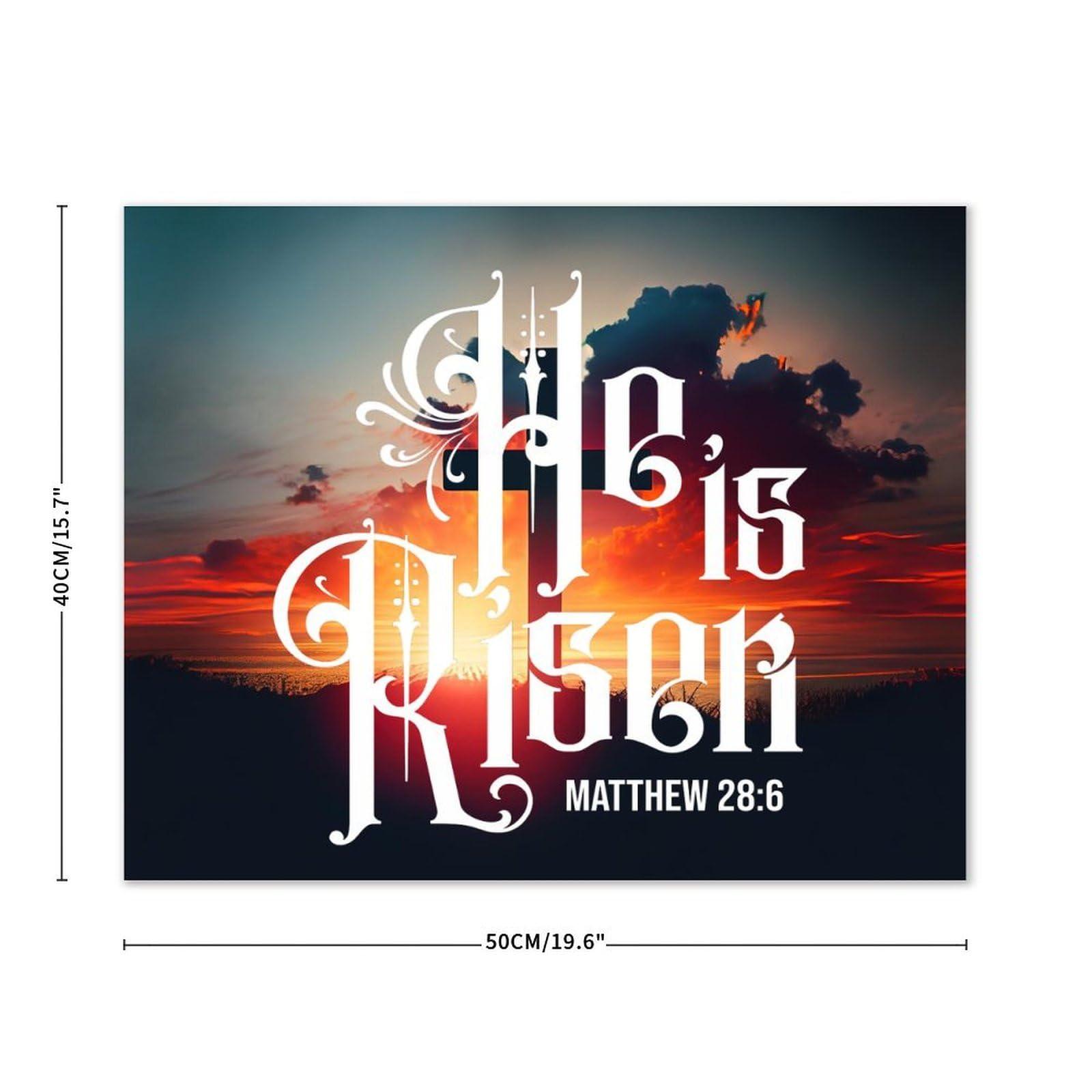 Autravelco He Is Risen Established Wood Sign Personalized Room Family Wall Art Decor Wood Plaque Positive Wood Sign for Living Room Dinning Room 16x20 Inch