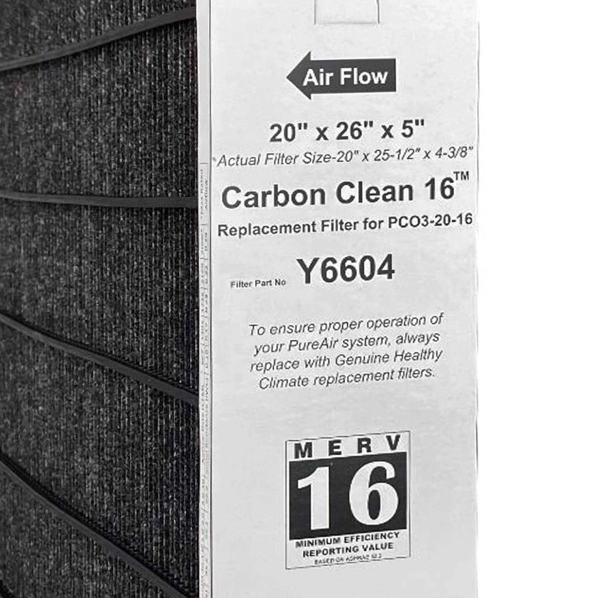 HEALTHY CLIMATE Lennox Y6604- PureAir PCO3-20-16 MERV 16 Filter- 20" x 26" x 5"