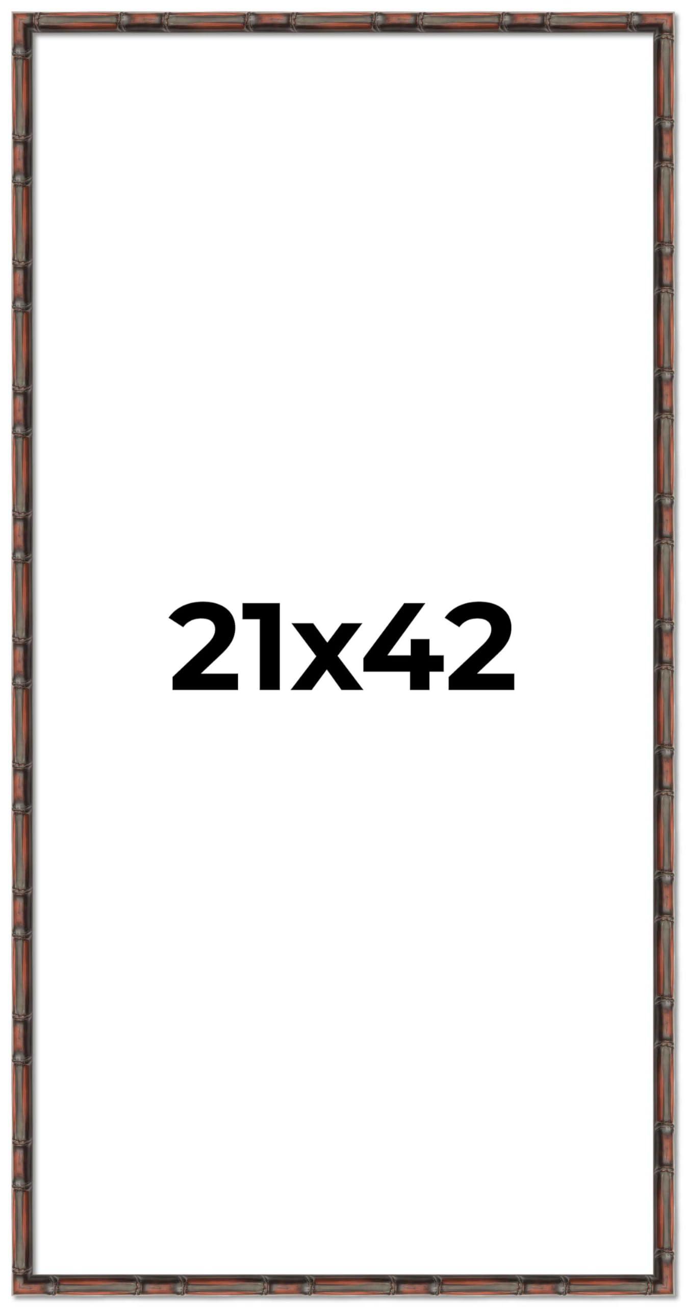 CustomPictureFrames.com 21x42 Frame Brown Bamboo with Dark Coffee/Walnut Finish | Solid Wood Picture Frame Width 0.75 Inches | Interior Depth 0.5 Inches | Complete with UV Acrylic, Foam Board Backing & Hanging Hardware