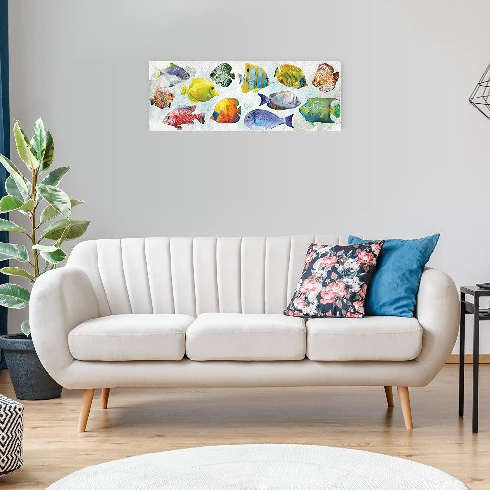 Fine Art Canvas Fine Art Canvas Tropical Swim Canvas Wall Decor by Artist Studio Arts for Living Room, Bedroom, Bathroom, Kitchen, Office, Bar, Dining & Guest Room - Ready to Hang - 60 in x 22 in