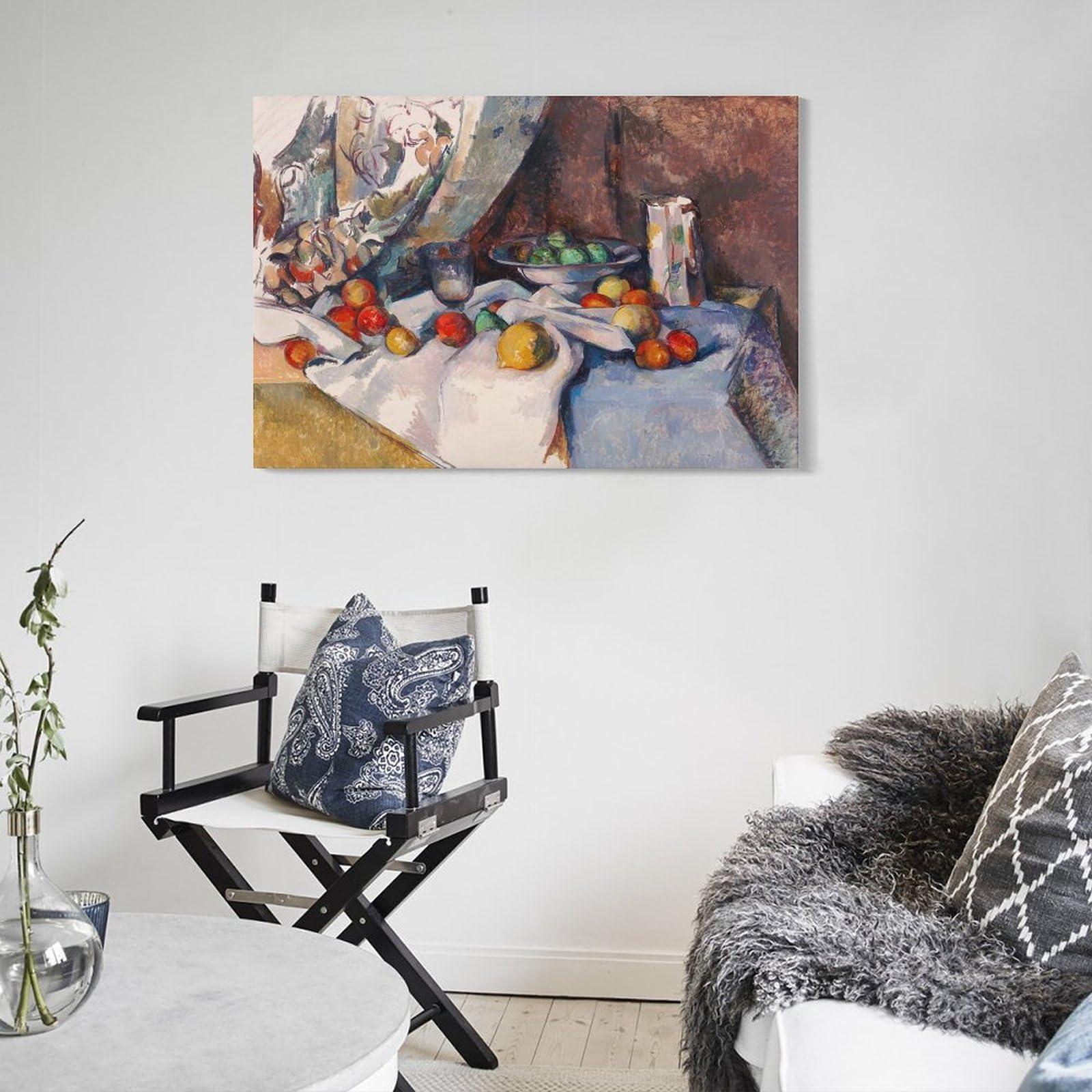 ZMLFJEA Paul Czanne,Still Life with Apples Poster Print for Teen Boys Room Wall Art Canvas Painting Print 24x36inch(60x90cm)