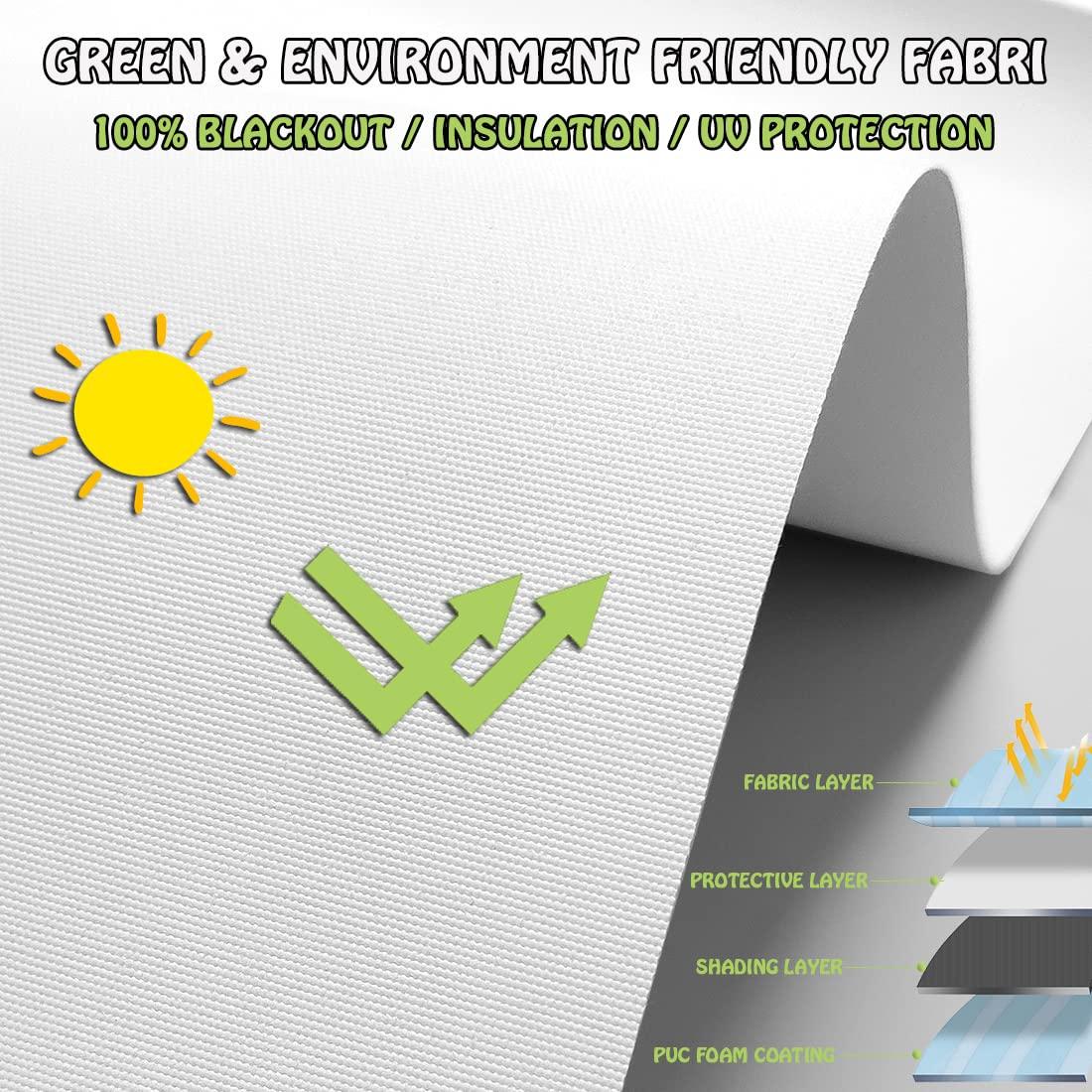 fhsblinds FHSBLINDS Custom Blinds for Windows Roller Shades for Windows-Room Darkening Waterproof Blackout Cut to Size Window Blinds & Shades for Home Kitchen Bedroom Office (White 100% Blackout, 38"W x 80"H)