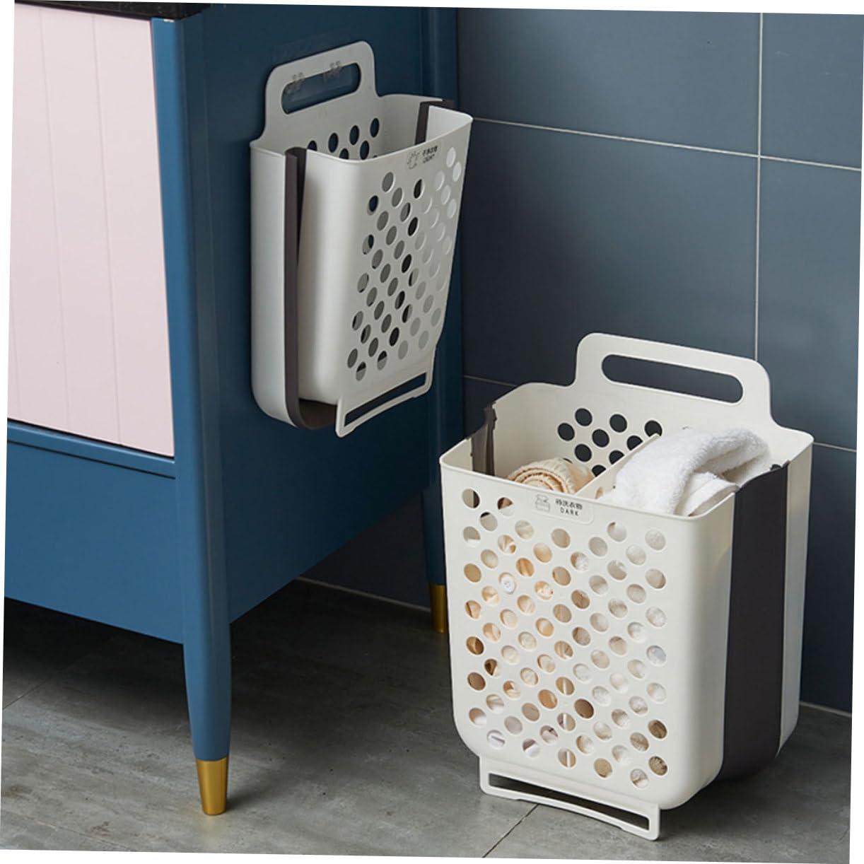 Baluue 1 Set Wall Hanging Laundry Basket Clothes Hamper Clothes Storage Basket Plastic Laundry Basket Clothes Basket Laundry Hamper Basket for Laundry Wall Laundry Basket Bathroom Basket