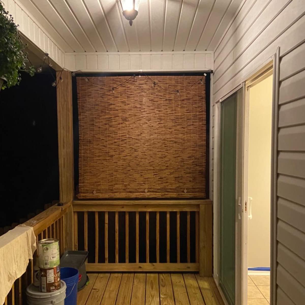 HomeLoft Basics Blackout Bamboo Blinds Privacy Roller Shades Sunshade Reed Shades Patio Blinds Translucent Windproof (Size : 74" Wide x 84" High)