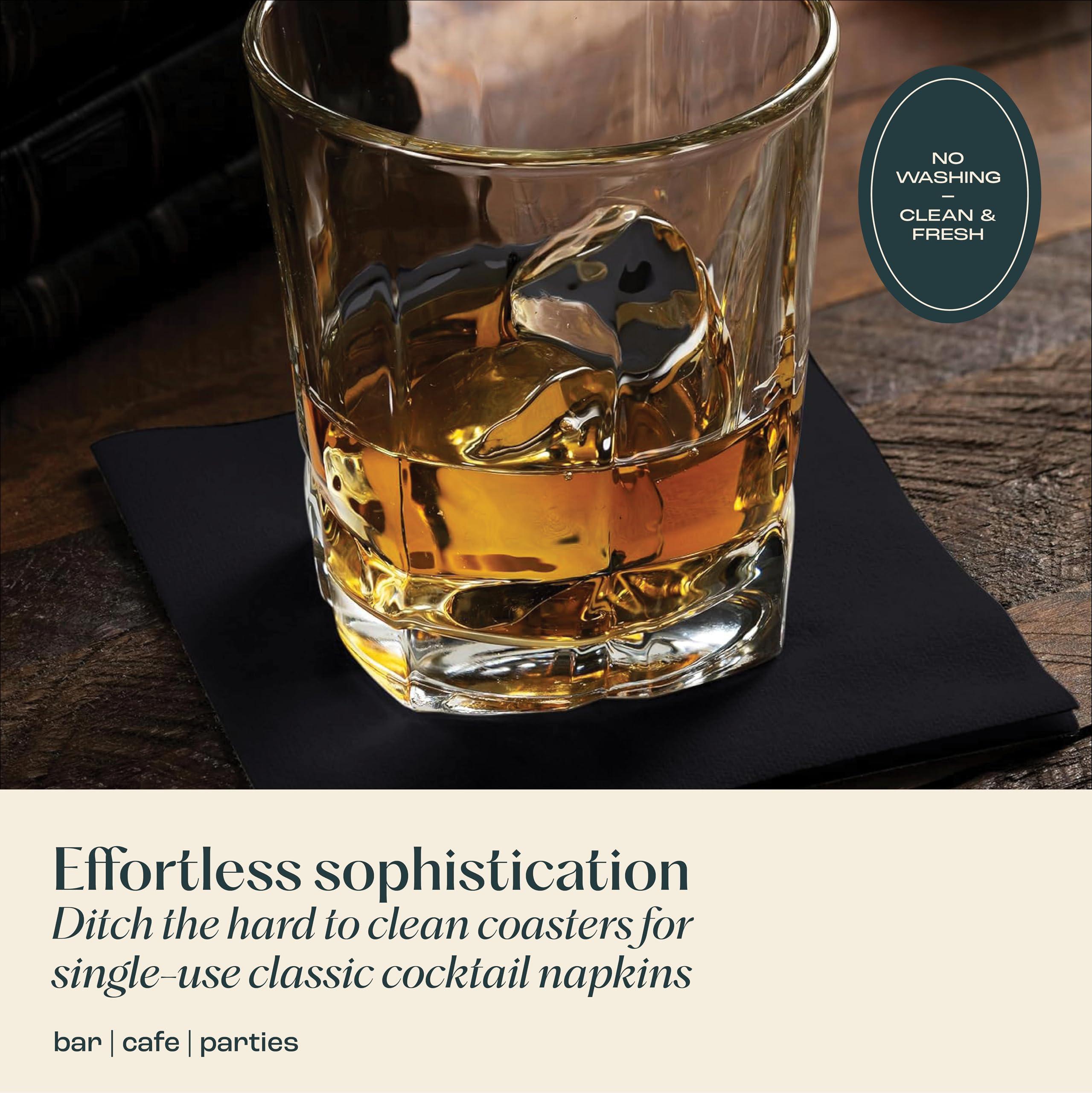 Servietto Disposable Linen-Feel Cocktail Napkins, 200-Pack 5\" x 5\" ORANGE Paper Beverage Napkins For Bar, Restaurant And Caf, Dessert Napkins For Party, Wedding Or Event