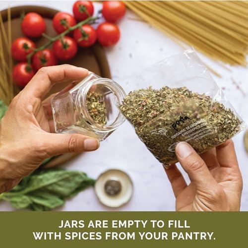 Gneiss Spice Gneiss Spice Magnetic Jars: Includes 24 Large Empty Glass Jars (4 oz), Magnetic Metal Lids & Spice Labels | Create a Hanging Spice Rack on Your Fridge