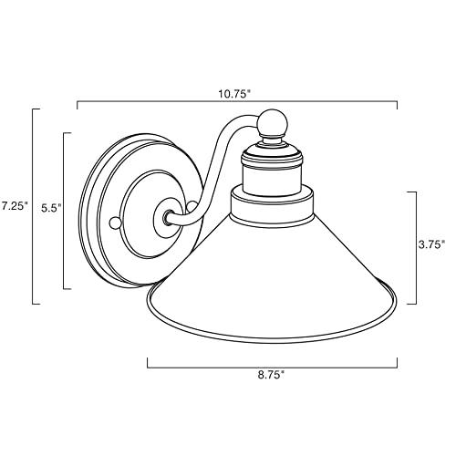 Kira Home Kira Home Welton 8.5\" Modern Industrial Wall Sconce, Brushed Nickel Finish