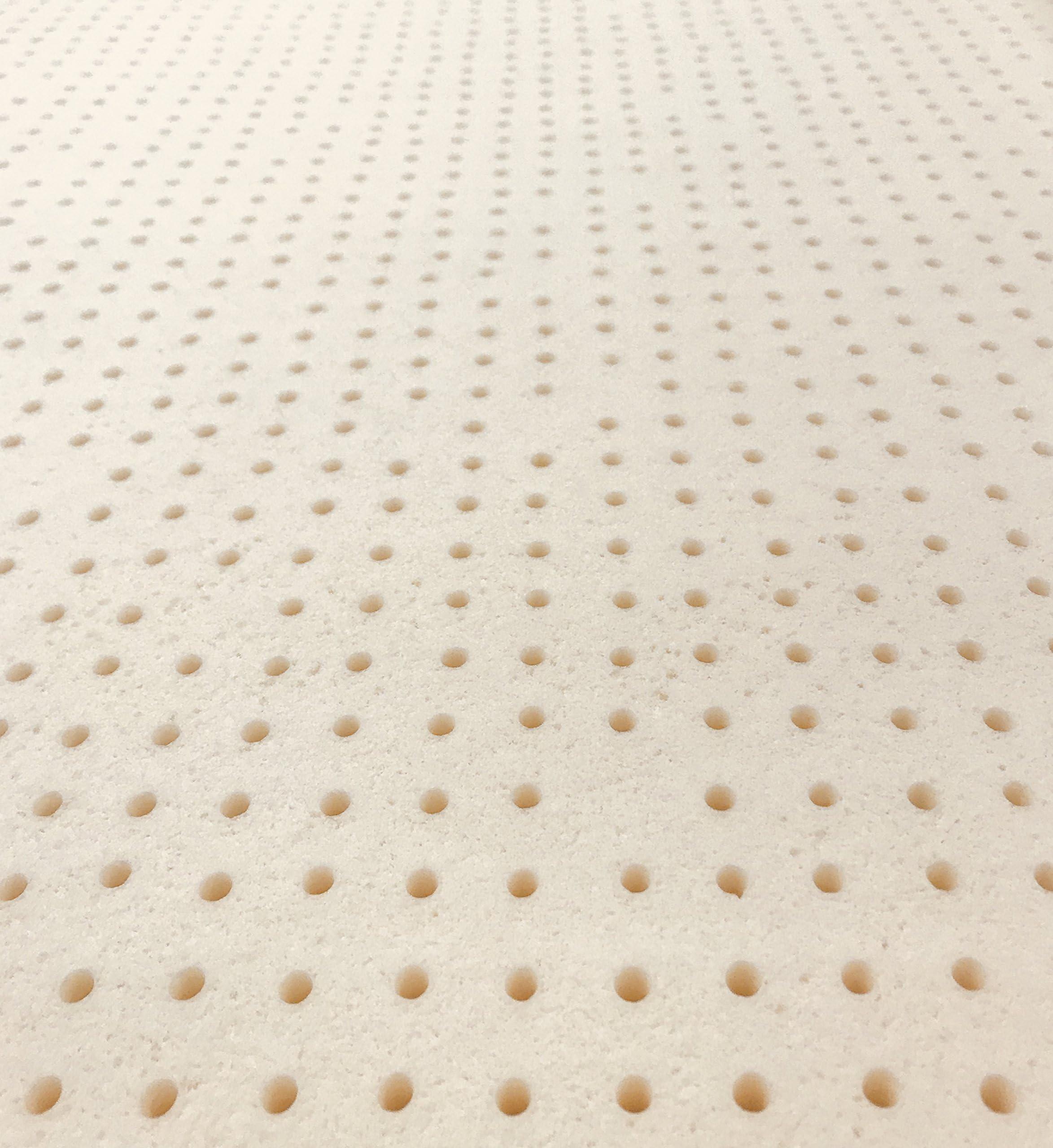 ORGANIC TEXTILES ORGANIC TEXTILES 2 Inches Organic Latex Mattress Topper with Removable Rayon Derived Material Cover - Made in USA (2\" Twin - Soft)