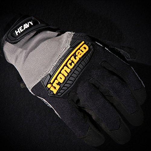 Ironclad Ironclad Heavy Utility Work Gloves HUG, High Abrasion Resistance, Performance Fit, Durable, Machine Washable, (1 Pair), MEDIUM, Black & Grey