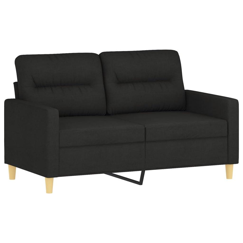 vidaXL vidaXL Comfortable 2-Seater Sofa, Modern Design, Durable Metal Frame, 100% Polyester Fabric, Ideal for Living Room - Black
