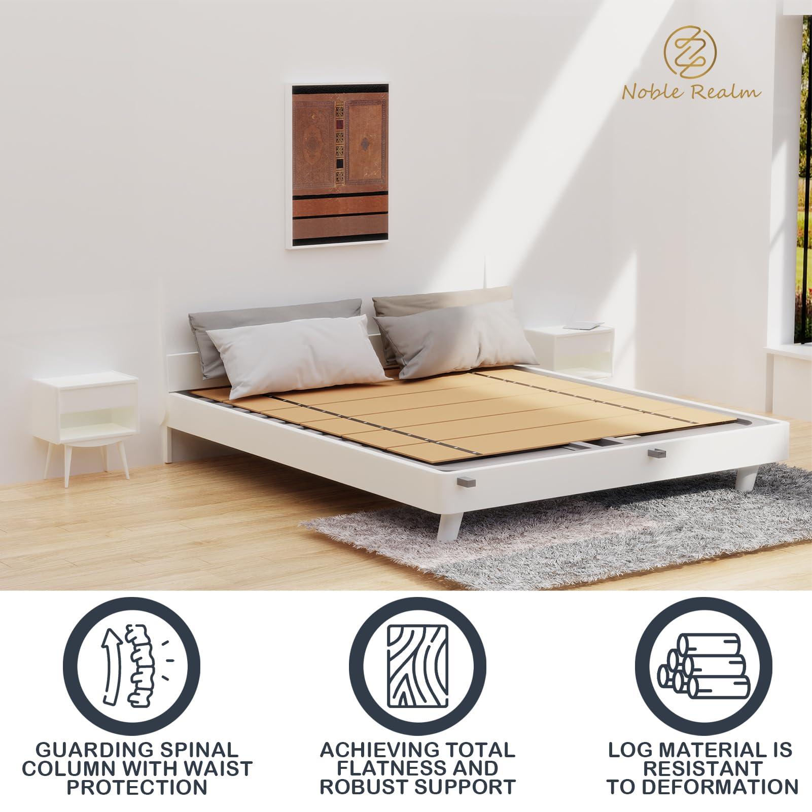 Noble Realm NobleRealm Foldable Box Spring Full | Full Size Bunkie Board & Bed Support Slats | Bed Board for Mattress Support | Easy Setup, Noise Minimizing, Moisture Resistant (48 x 60 Full Size)