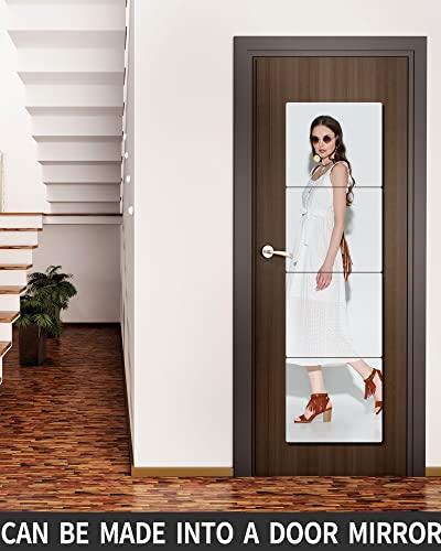 SHATTER MIRROS Unbreakable Acrylic Mirror Non-Glass shatterproof Mirror Full Length Wall Gym for Home Mirror Frameless Home Fitness Mirrors (4pcs,12 in x12 in ), Silver