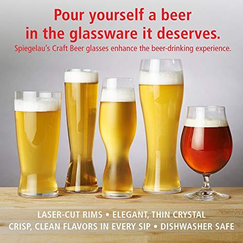 Spiegelau Spiegelau Beer Classics Tall Pilsner Glasses, Set of 4, European-Made Lead-Free Crystal, Modern Beer Glasses, Dishwasher Safe, Professional Quality Pilsner Glass Gift Set, 15 oz