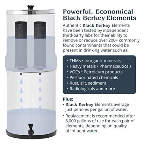 Berkey Travel Berkey Gravity-Fed Water Filter with 2 Black Berkey Elements–Enjoy Potable Water While Camping, RVing, Off-Grid, Emergencies, Every Day at Home