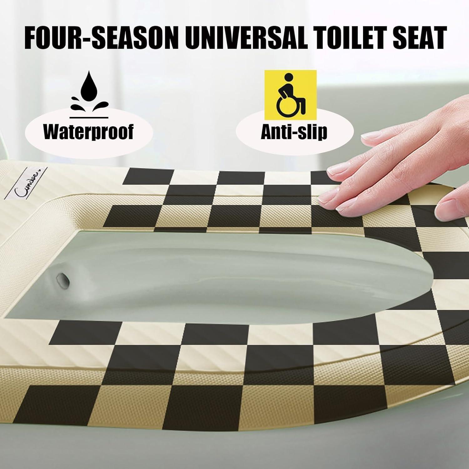 Wcxixo Toilet Seat Warmer Pads, Washable Toilet Seat Cover, Skin-Friendly EVA Soft Washable Pad with Handle