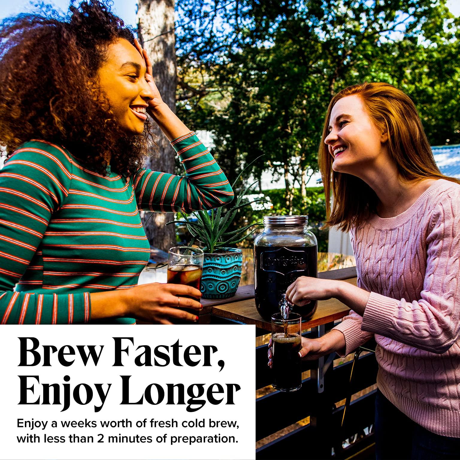 Willow & Everett Willow & Everett Cold Brew Coffee Maker - 1 Gallon Iced Tea & Coffee Cold Brew Maker - Glass Pitcher w/ Stainless Steel Spout and Removable Filter