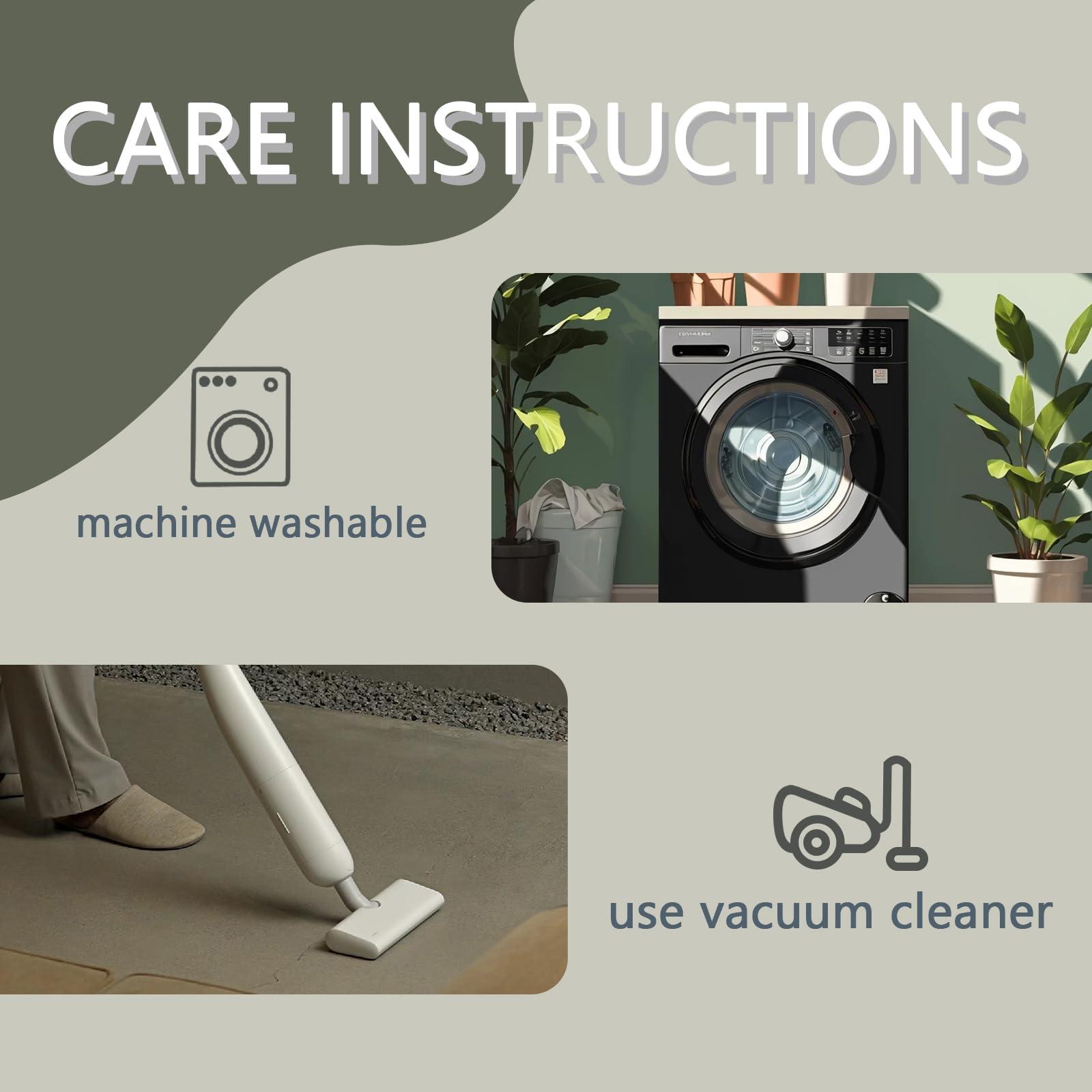 GEDAEUBA Zen Stone Bamboo Japanese Garden Rug, 4x6 Rug, Washable Rugs for Living Room Bedroom, Large Area Rug, Non Slip Soft Low Pile Indoor Carpet & Home Decor