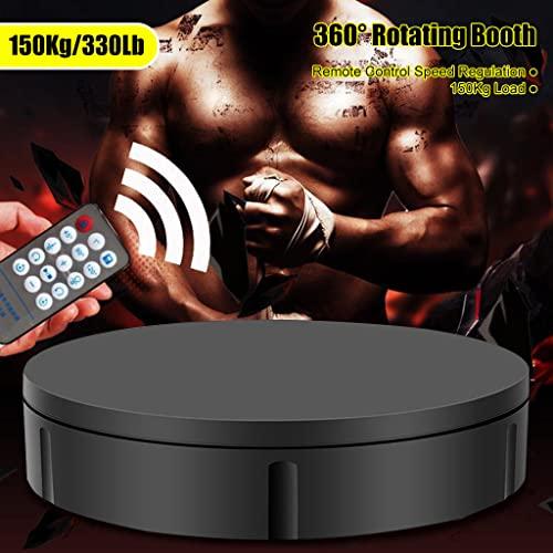FONOBO FONOBO Motorized Rotating Display Stand 360 Electric Turntable with 5 PVC Backgrounds, 330Lb Load for Display Heavy Duty Product,Black