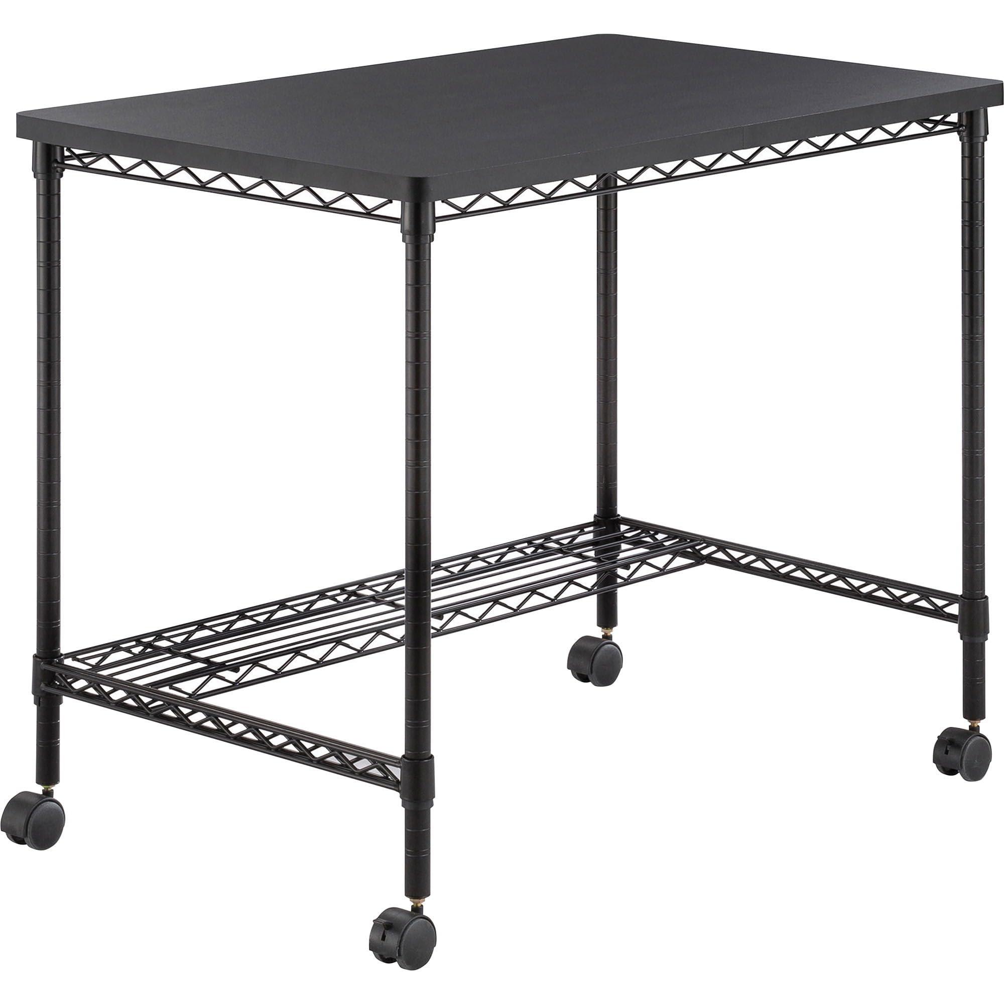 Safco Safco Products 5203BL Mobile Home Office, Kitchen & Garage Wire Desk, Steel Frame, Multi-Use Melamine Top, Wheeled or Stationary Base, Great for Apartments and Dorms, Black