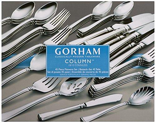 Gorham Gorham Column 45-Piece Flatware Set, 6.70 LB, Stainless
