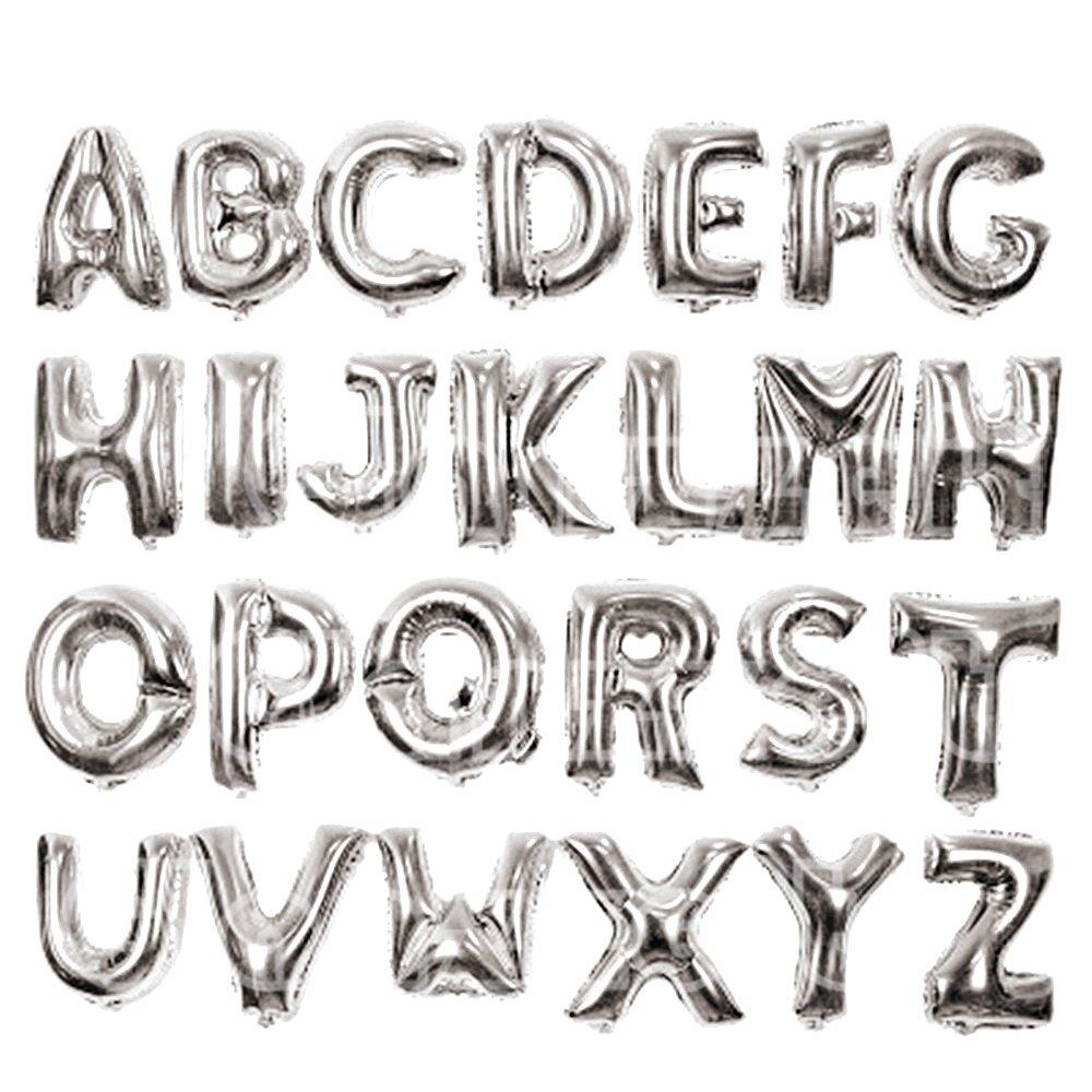 Glanzzeit Glanzzeit 32 Inch Silver Foil Balloons Letters A to Z Numbers 0 to 9 Wedding Holiday Birthday Party Decoration (Letter Z)