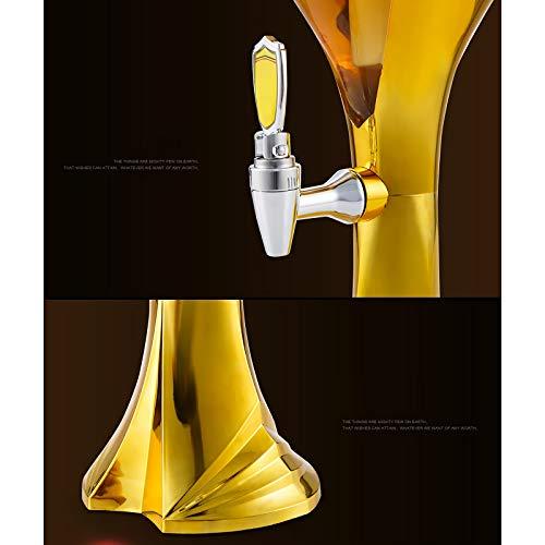 SERUMY Beer Tower Dispenser Spherical Beverage Dispenser, Beer Tower with Tap, Ice Tube and LED Lights, Iced Drink Tower, 1.5 L/ 3 L, Gold Beer Tower Drink (Size : 2L)